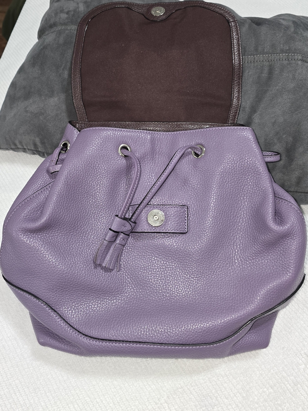 Coach Lavender Pebbled Leather Backpack - Picture 2 of 6